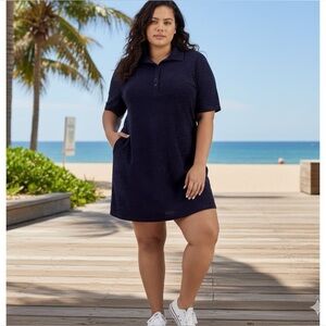 Love, Fire Navy Terry Cloth Dress